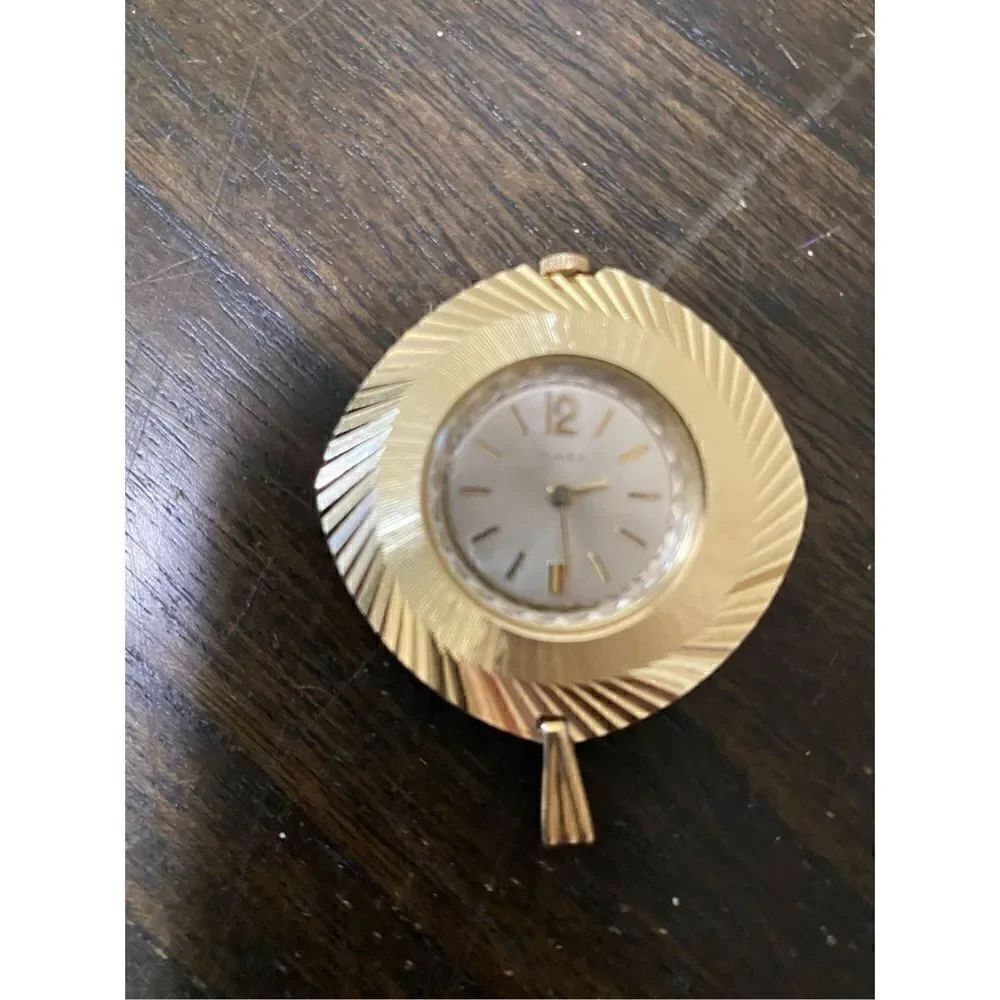 Vintage gold timex wind up watch pendant